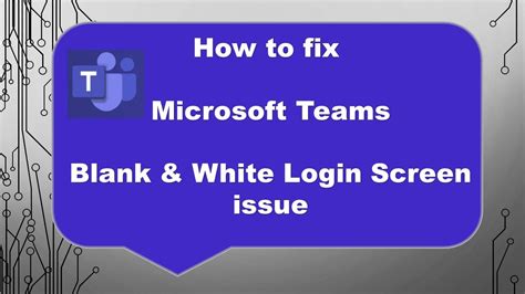 microsoft teams login page blank