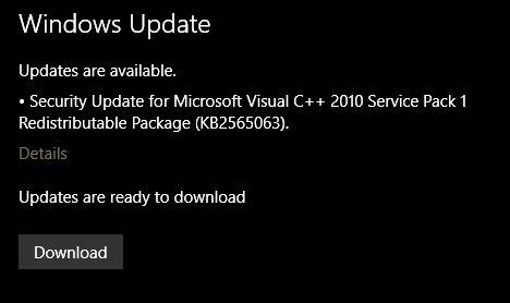 microsoft visual c++ 2010 service pack 1 windows 10