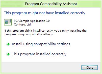 microsoft windows program compatibility assistant