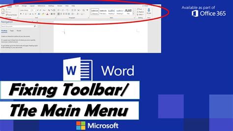 Microsoft Word Menu Bar Disappeared