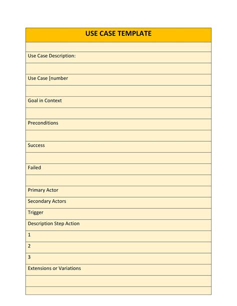 Use Case Diagram Description Table Printable Templates Free
