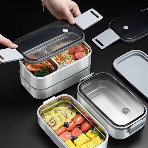1170ml Portable Microwavable Bento Lunch Box with Spoon Large Capacity