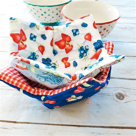 Microwave Bowl Cozy PDF Sewing Pattern and Tutorial Quilted Etsy