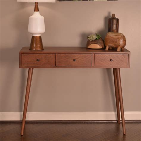 List Of Mid Century Modern Console Table Walnut With Low Budget