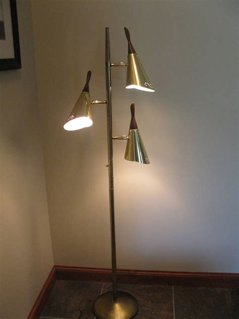 mid century gold floor lamp