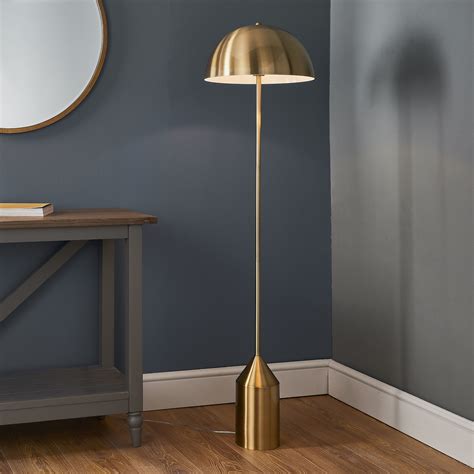 mid century gold floor lamp