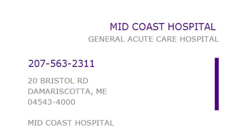 mid coast hospital npi