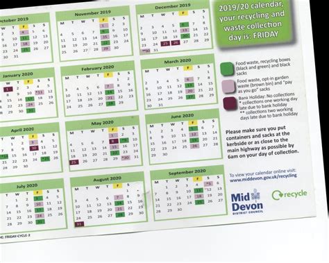 Mid Devon Waste Collection Calendar 2024