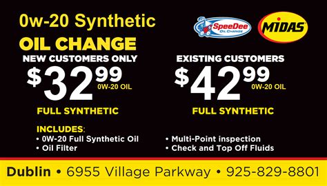 midas synthetic oil change coupon