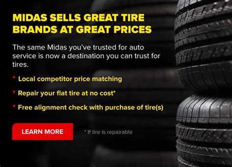 midas tire change price