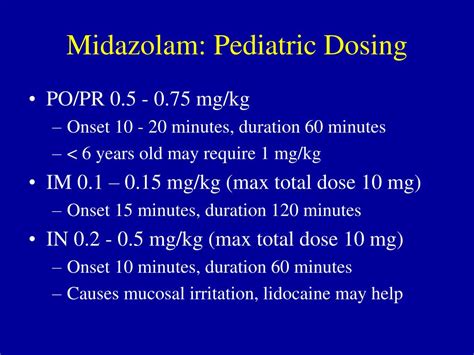 midazolam dose for sedation