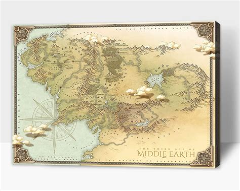 Middle Earth Map Canvas Uk