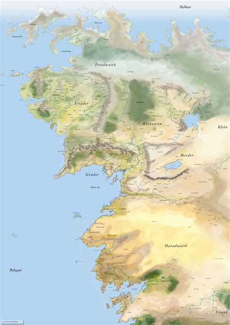 Middle Earth Map Southlands