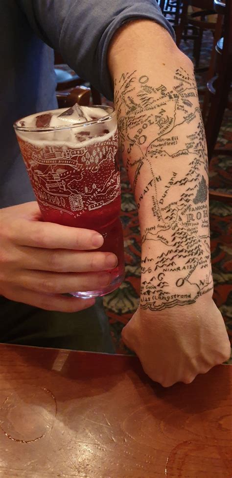 Middle Earth Map Tattoo