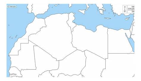 Blank Map of the Middle East and North Africa Aldaad