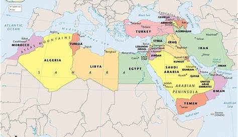 Middle East North Africa Map Quiz Political / (15 Only)