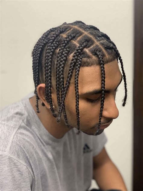 Middle Braids Men
