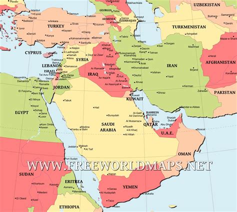 Middle East, Middle East Political map
