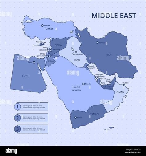 Vector map of Middle East Map vector, Middle east map, Map