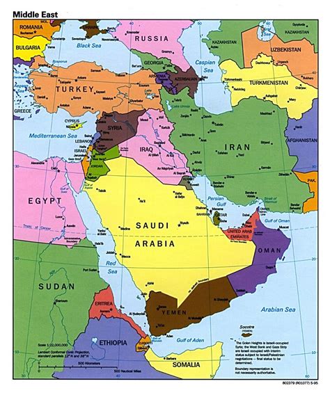 Middle East Printable Maps @Echanterd Learning.com