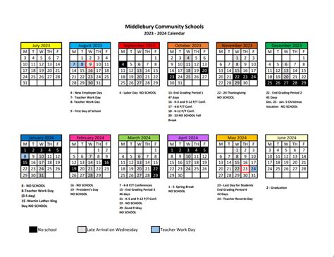 Middlebury Academic Calendar 2024-25