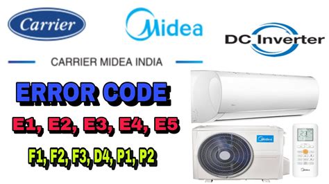 Midea Air Conditioner Error Codes List and Definitions