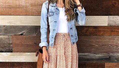 Midi Jeans Skirt Outfit Spring Denim ALine Modest Casual s Jean