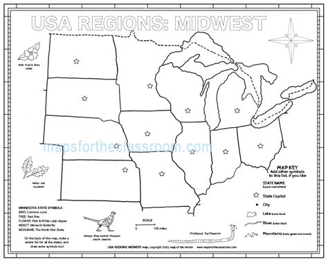 Midwest Region Printable Map