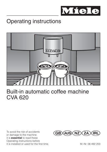 Miele Built In Coffee Machine Instructions