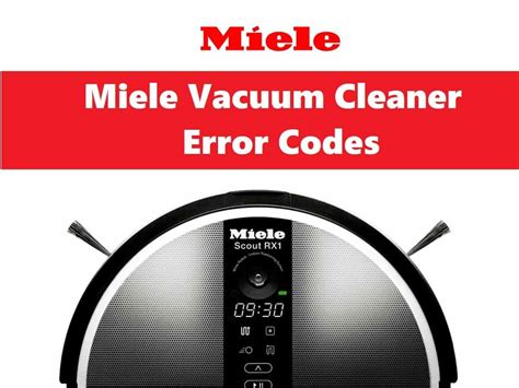 Miele Vacuum Error Codes