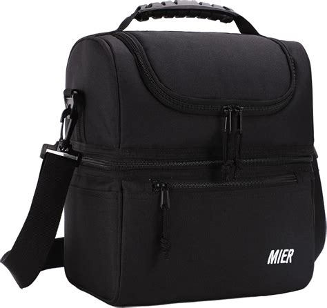 MIER 3 Compartments Insulated Lunch Bags Xlarge Lunch Box Tote for Men