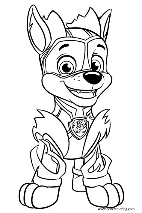 mighty chase coloring page