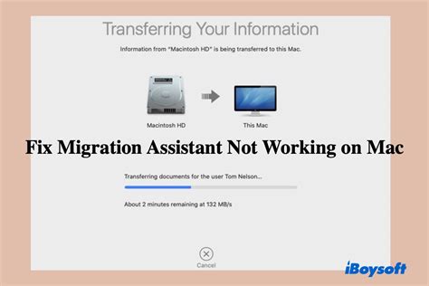 migration assistant mac authentication failed