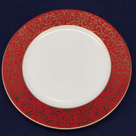 mikasa parchment red dinner plate