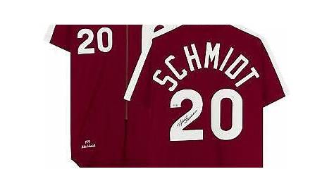 Mike Schmidt Signed Phillies Jersey Inscribed "ML MVP 80 81 86
