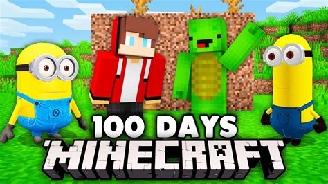 mikey and jj 100 days in minecraft