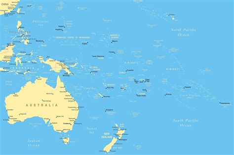 Micronesia detailed map with relief. Detailed map of Micronesia with