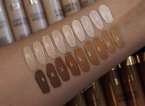 milani conceal and perfect concealer swatches