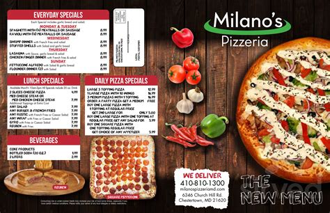 milano's pizza chestertown md menu