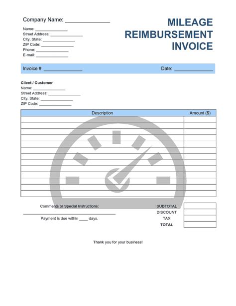 Mileage Invoice Template: Simplify Your Billing Process