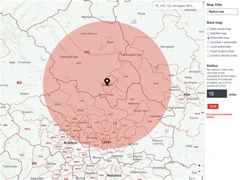 mileage radius calculator map