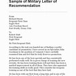 military letter of recommendation