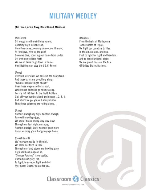 military medley song lyrics