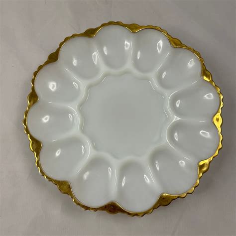 Milk Glass Deviled Egg Plate