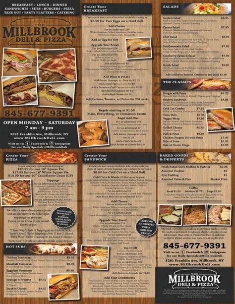 Millbrook Deli Menu