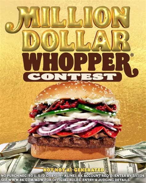 million dollar whopper entry