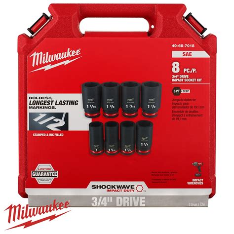 Milwaukee 3/4 Drive Impact Socket Set