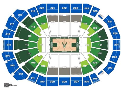 milwaukee bucks stadium seating chart