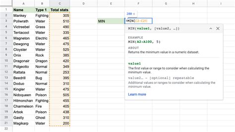 How to use functions (sum, avg, min, max) in Google Sheets YouTube