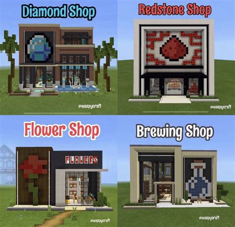 Shop ideas in 2021 Minecraft blueprints, Minecraft designs, Minecraft